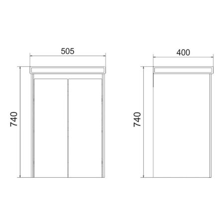 Тумба под раковину подвесная Velvex Klaufs tp.KLA.COM.50.2D, 50 см, артикул tp.KLA.COM.50.2D