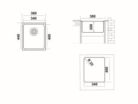 Кухонная мойка UKINOX Лофт LOB340.400 -GT10P, 40*34, артикул LOB340.400 -GT10P