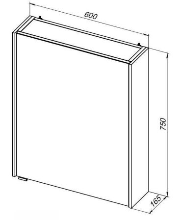 Зеркальный шкаф Aquanet Латина 60 белый, артикул 00179942