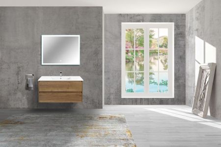 База под раковину Gio 100 подвесная, 2 выкатных ящика soft-close, T.Oak, артикул VMC-2G100TO