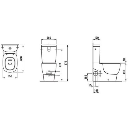 Унитаз, Laufen, MIMO, тип установки-напольный, комбинированный, глубокое смывание, артикул 8.2355.6.000.000.1