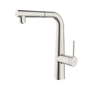 Смеситель для кухни IDDIS Pure с фильтром и выдвижным изливом, сатин (PURBNPFi05N)