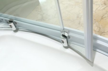 Душевая кабина Black&White Galaxy G8501-80х80 профиль Серебристый хром задняя стенка Белая