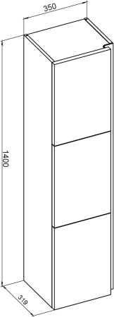 Шкаф-пенал De Aqua Ариетта New 35 белый матовый, артикул 00265583