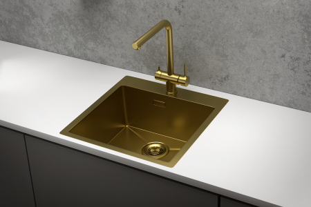 Кухонная мойка GRANULA (5151, ЗОЛОТО САТИН), артикул 5151, ЗОЛОТО САТИН