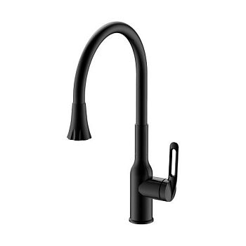 Смеситель для кухни с гибким изливом и режимом душ Haiba HB42830-7, черный