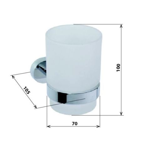 Стакан  OVAL для зубных щеток 70х100х105мм