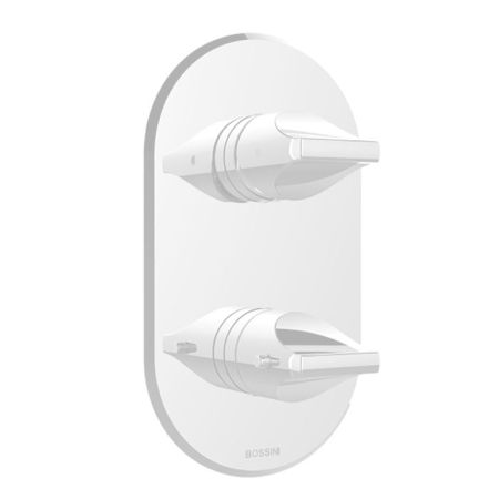 BOSSINI APICE Смеситель для душа встраиваемый, термостатический, с переключателем на 2-5 положений, внешняя часть, цвет белый матовый, артикул Z00500.045