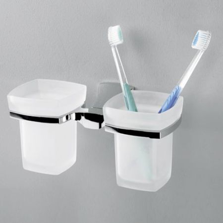 Стакан для зубных щеток WasserKRAFT Wern K-2528D двойной Хром, артикул K-2528D