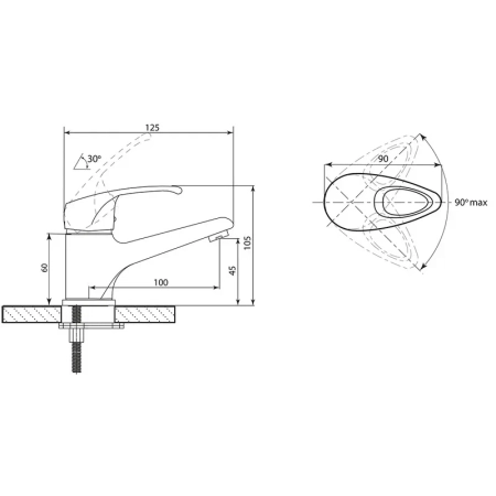 Смеситель для раковины Славен СЛ-ОД-Р10, хром