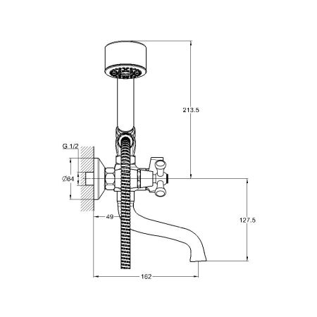 Смеситель для ванны G.Lauf QSL3-A827, хром
