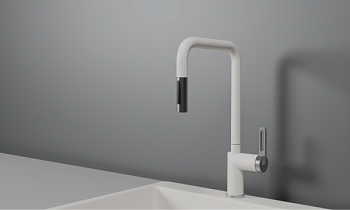 Смеситель для кухни GRANULA с выдвижным изливом (8173, АРКТИК (БЕЛЫЙ))