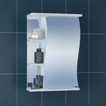 Зеркальный шкаф СаНта Волна 60 с подсветкой, правый 101016, артикул 101016