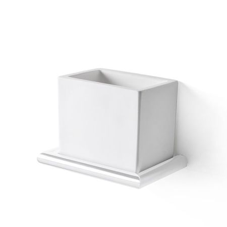 3SC Guy Стакан подвесной, композит Solid Surface, цвет: белый матовый/белый матовый, артикул GU03BO