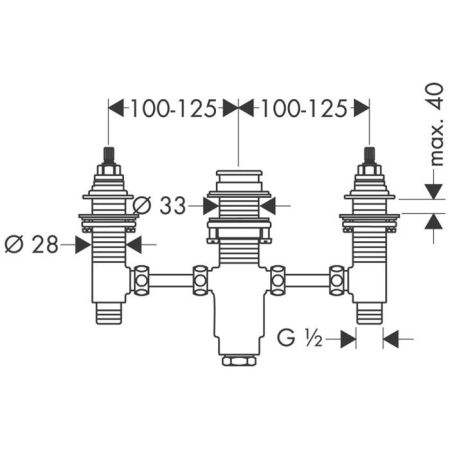 HG Скрытая часть смесителя на край ванны на 3 отв., артикул 13233180
