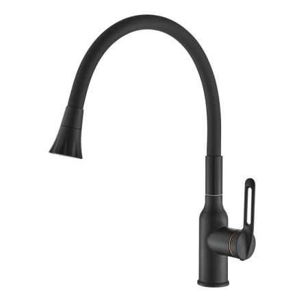Смеситель для кухни с гибким изливом Raffine F303H-3, черный, артикул F303H-3