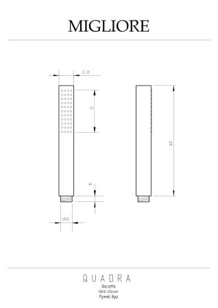 QUADRA Ручной душ, антикальций, латунь, золото, артикул 30891