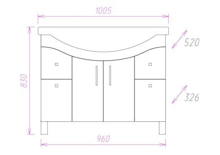 Тумба Onika Эльбрус 100 напольная, белая (ум. Эльбрус 100)