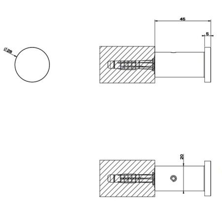 GESSI 316 Крючок настенный, цвет: Black XL GESSI 316 Крючок настенный, цвет: Black XL