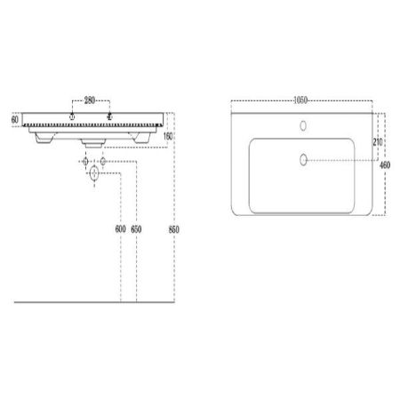 Раковина для тумбы Sanovit Luxury 105 11105-KL, артикул 11105-KL