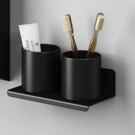 Agape Mach 2 Стакан подвесной двойной 20x10 см, цвет: черный, артикул AMC20929E