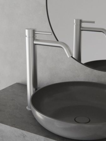 Смеситель для раковины высокий Knotlor SS-21, сатин