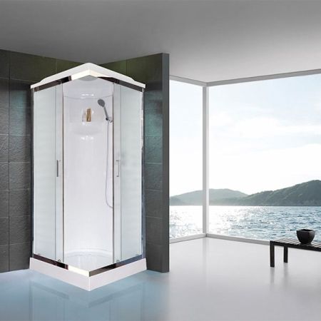 Душевая кабина Royal Bath HP 90х90 RB90HP1-M-CH стекло матовое задняя стенка Белая