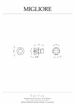 FORTIS Смеситель для биде скрытого монтажа моноком.термостат. с гигиен. душем, хром, артикул 25047