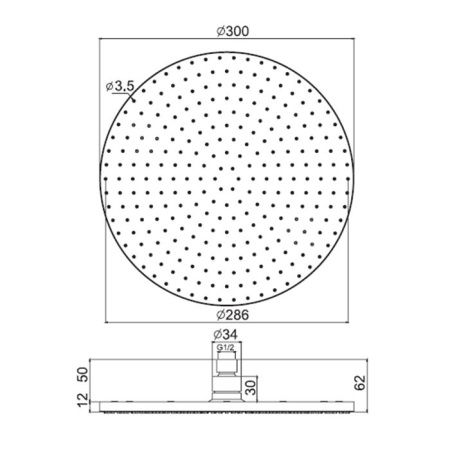 Верхний душ, Fima Carlo Frattini, Showerhead, тип установки-настенный, потолочный, размер душевого диска, мм-300*300, форма-круглая, держатель-необходимо заказать, материал-латунь, цвет-черный матовый Верхний душ, Fima Carlo Frattini, Showerhead, тип установки-настенный, потолочный, размер душевого диска, мм-300*300, форма-круглая, держатель-необходимо заказать, материал-латунь, цвет-черный матовый