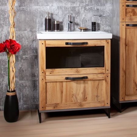 Тумба под раковину Бриклаер Лофт 60 Метрополитен грей