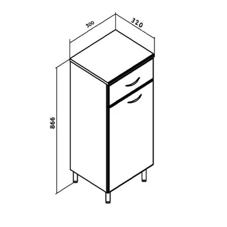Полупенал Runo с корзиной для белья  30 (00000000112), артикул 00000000112