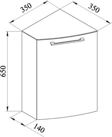 Тумба для ванной без раковины Тока 3 L белая