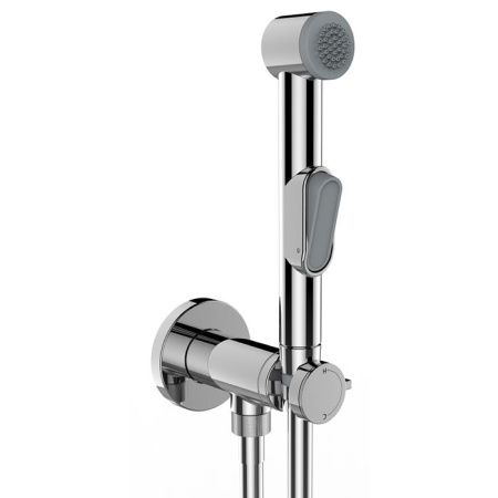 BOSSINI MACAN Гигиенический душ с прогрессивным смесителем, лейка пластиковая, шланг Cromolux 125 см, цвет хром BOSSINI MACAN Гигиенический душ с прогрессивным смесителем, лейка пластиковая, шланг Cromolux 125 см, цвет хром