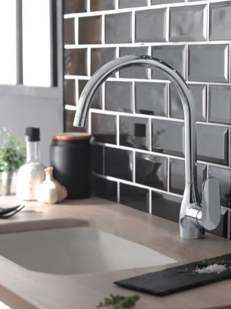 E99477-CP смеситель для кухни KUMIN, однорыч., поворотный излив (хром), артикул E99477-CP