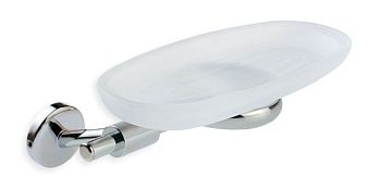 Stil Haus Pegaso, настенная мыльница стеклянная овальная, цвет хром