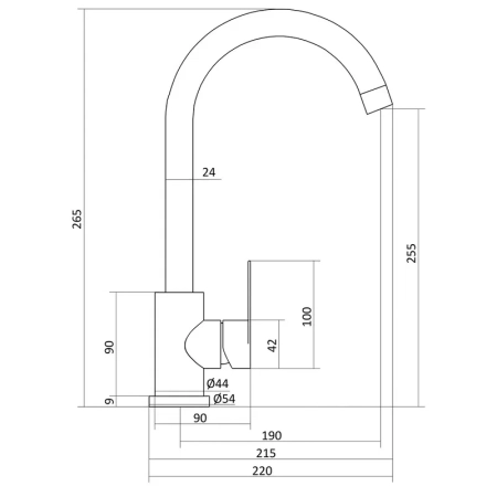 Смеситель для кухни Славен СЛ-ОД-Ж27, черный