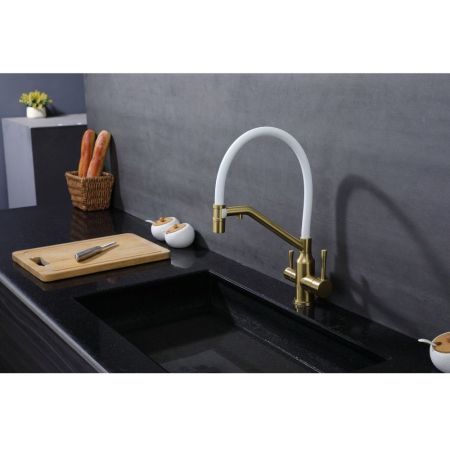 Смеситель для кухни с подключением фильтра Raglo R81.62.03, золотой сатин, артикул R81.62.03