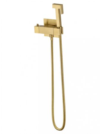 Смеситель с гигиеническим душем и термостатом встраиваемый WONZON & WOGHAND, Брашированное золото (WW-88819903-BG)