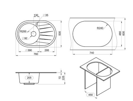 Кухонная мойка GRANULA Standart (7601, БЕЛЫЙ), артикул 7601, БЕЛЫЙ