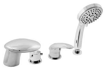 См-ль для ванны на 4- отверстия.Переключатель керамический MD0448.5, душевой шланг с пружиной  2м