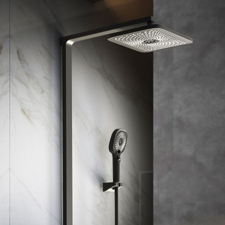 душевые стойки Vincea Душевая стойка Inspire VSFS-3I13TMB термостатическая с изливом, черный,, артикул VSFS-3I13TMB