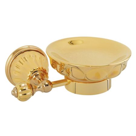 OLIVIA Mыльница настенная, керамика золото/золото, артикул 24645