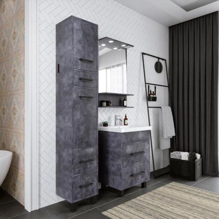 Тумба под раковину напольная Бриклаер ЧИЛИ цемент, 60 см, артикул 4627125415210