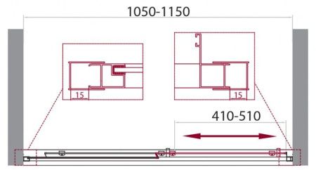 Душевая дверь BelBagno UNIQUE-BF-1-120/135-M-Cr