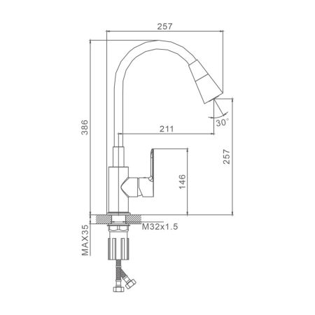 Смеситель для кухни Splenka S06.43.09, графит, артикул S06.43.09
