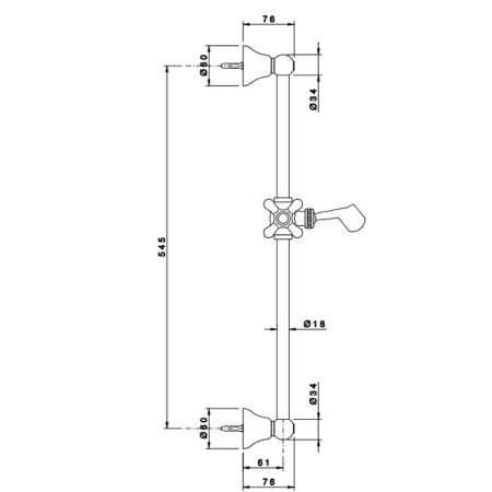 Nicolazzi Doccia Душевая штанга, 545мм, цвет: хром, артикул C8071CR