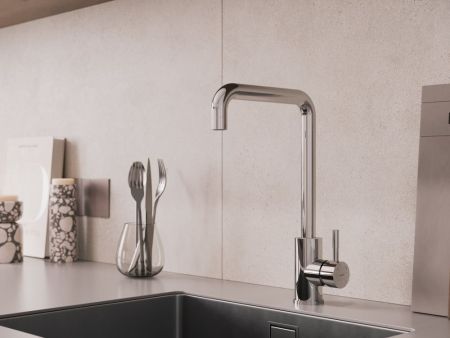 Смеситель для кухни Cersanit COMO однорычажный с п-образным изливом хром (68245), артикул 68245