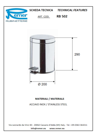 Acces Ведро  5 литров RR RB502, артикул RB502CR
