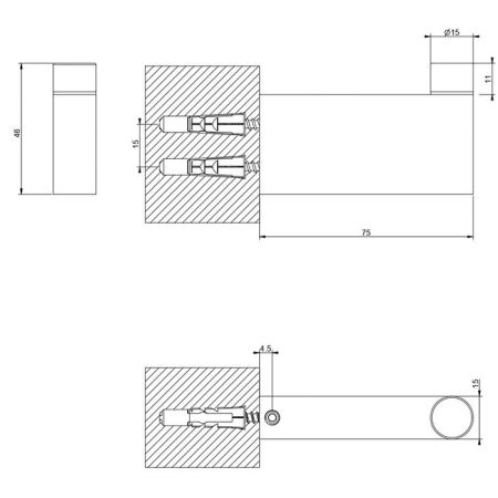 GESSI Origini Крючек настенный, цвет Finox Brushed Nickel, артикул 66523#149