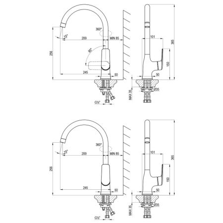 Смеситель Lemark Verba для кухни (LM11405C), артикул LM11405C